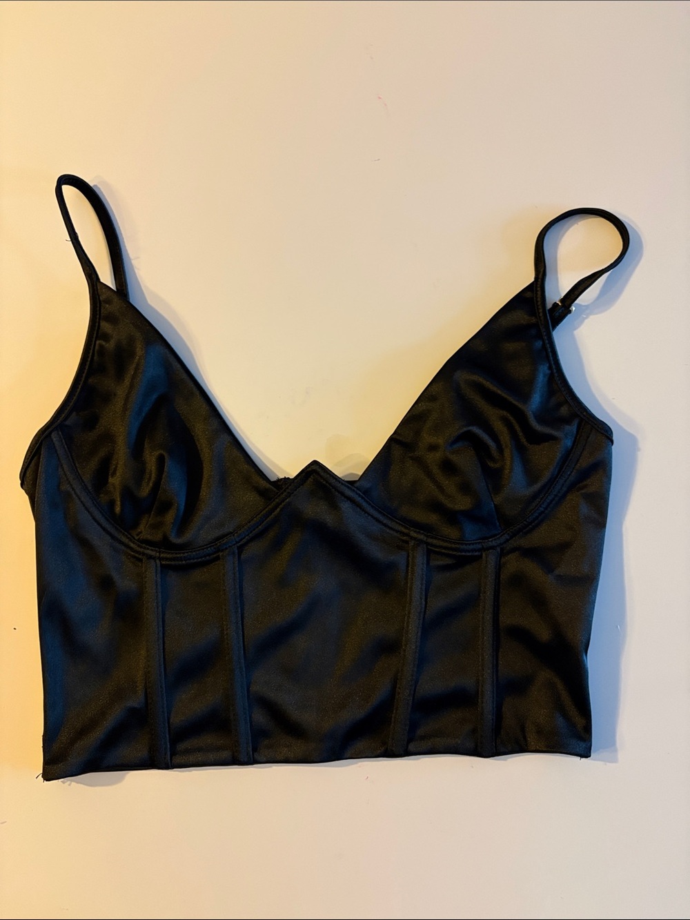 Black Satin Going out top